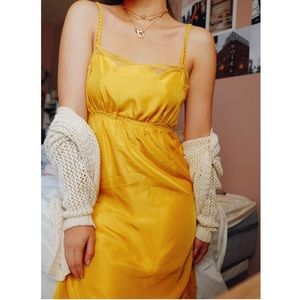 Anthropologie Saffron Step Viola Yellow Silk Dress